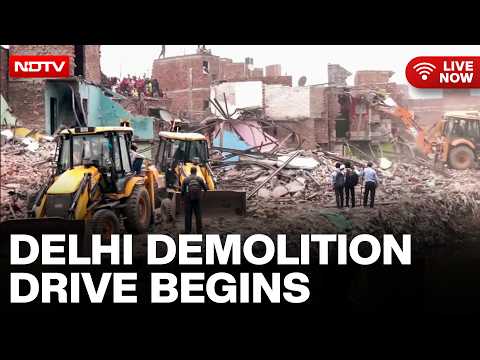 Delhi Building Collapse: Demolition Drive Live | Satya Niketan, Mukherji Nagar