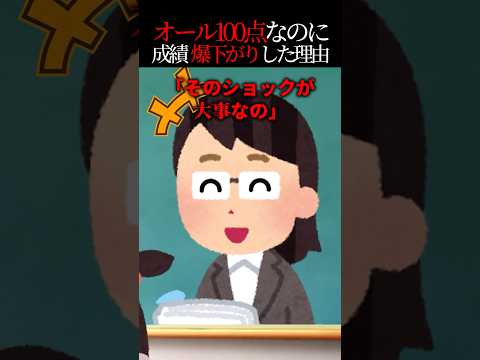 テストオール100点なのに成績が鬼下がり→先生に理由を聞いたら...