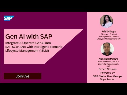 ✨ Integrate & Operate GenAI into SAP S/4HANA with Intelligent Scenario Lifecycle Management (ISLM)