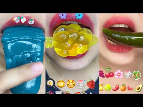 asmr MINUTES DELICIOUS LOLLIPOP ICE CREAM RAINBOW CANDY TIKTOK EMOJI COMPILATION eating sounds