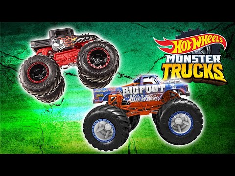 @Hot Wheels | Monster Trucks Road to Camp Crush | Bone Shaker vs. Bigfoot
