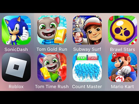 Sonic Dash,Tom Gold Run,Subway Surf,Tom Time Rush,Roblox,Count Master,Mario Kart,Brawl Stars