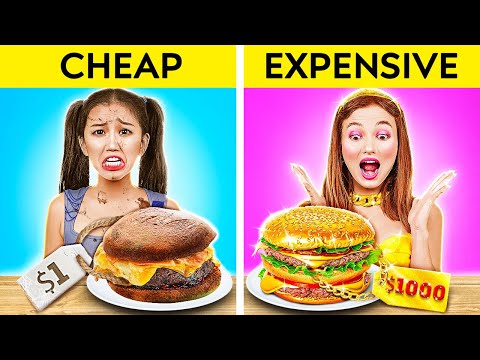 NEW 123 GO! Expensive vs Cheep Cooking Challenges! Viral Recipes! Vote For The Winner Now