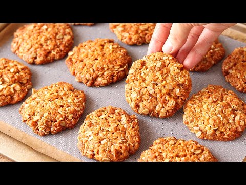 Потрясающе вкусное печенье. Знаменитое печенье -анзак-. Без яиц. Супер легко готовить! Быстро к чаю