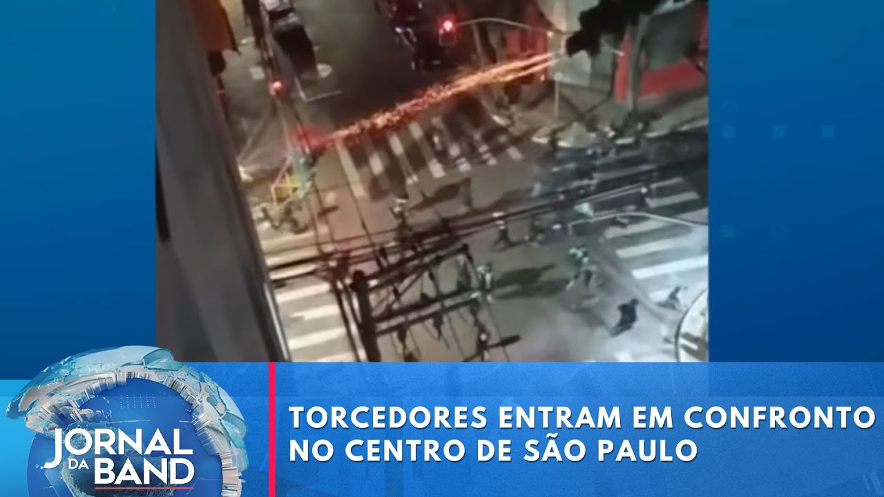 Torcedores entram em confronto no centro de São Paulo | Jornal da Band