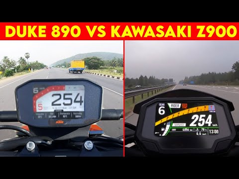 DUKE 890 VS Z900 | 0 TO 100 | TOPSPEED CLOSE BATTLE !!!