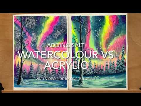 WATERCOLOUR VS ACRYLIC Tutorial for beginners