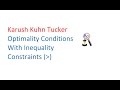 KKT Conditions in Optimization Problems