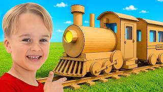 Desafio do Trem de Papelão de Verdade para Crianças!