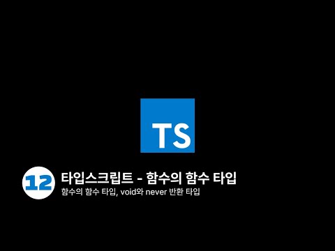 타입스크립트 - 함수의 함수 타입과 void, never 반환 타입