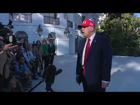 President Trump gaggles with press upon arrival at White House