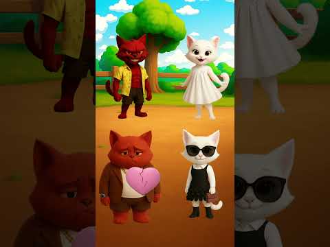 Having everything you want vs being grateful!🤑😇 Luna vs Flare🙀 who is happier?👐🏼  #cat #animation