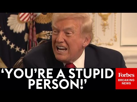 YouTube video thumbnail: 'Are You Stupid—Are You a Stupid Person?': Trump Snaps at Reporter in Tirade About Afghan Vetting