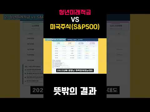 <strong>청년미래적금</strong> vs S&amp;P500 누가 이길까?