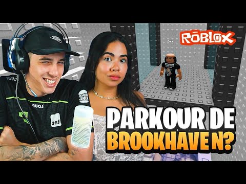 JOGANDO O PARKOUR DE BROOKHAVEN COM MINHA NAMORADA