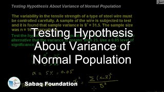 Testing Hypothesis About Variance of Normal Population