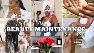 *RELAXING* SELF CARE BEAUTY MAINTENANCE ROUTINE | HAIRCARE, SKIN, HYGIENE + BODYCARE PAMPER ROUTINE