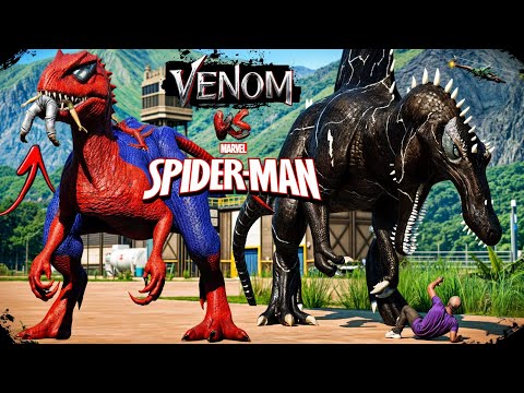 Venom vs. Spider-Man, Hulk, Carnage: Jurassic World Dinosaur Showdown