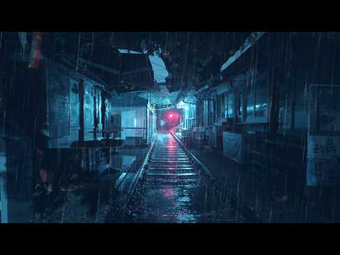 [4K] 폭우가 내리는 날 다시 찾은 추억의 철길, 빗소리마저 나를 감상에 젖게 합니다. 빗소리 ASMR