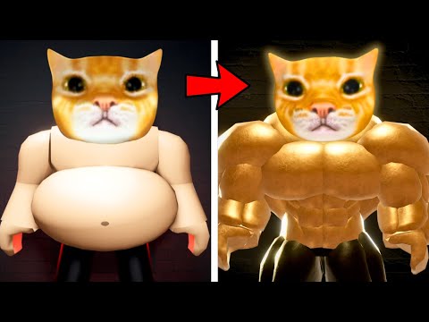 From Fat Cat to Giga Stronk Cat In Roblox Gym League