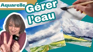 2 ciels pour comprendre comment gérer l’eau à l’aquarelle. Apprendre le cycle de l’eau et s’adapter