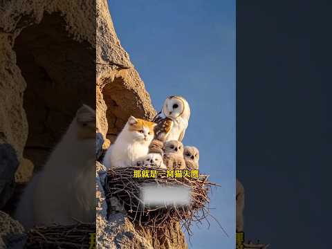 उल्लू के साथ बिल्ली बैठ गई 🤯 #short #cat #hindishorts #shortfeed