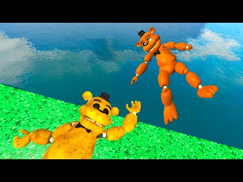 GMOD Ragdolls | FNAF: Freddy vs Golden Freddy (Physics demonstration) ep.1