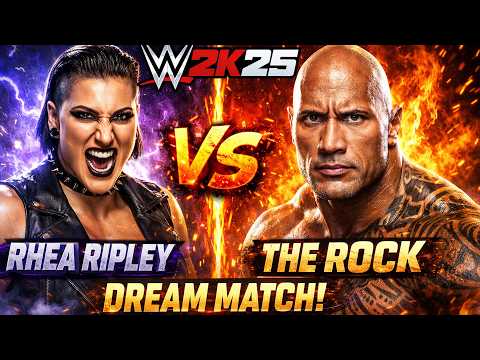 Rhea Ripley vs The Rock – Epic Dream Match | WWE 2K25 Gameplay