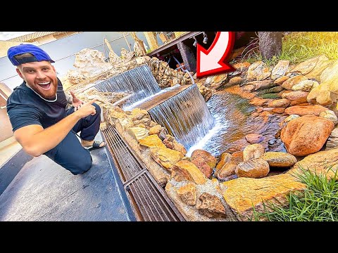 LIGUEI A CASCATA DO MEU LAGO DE CARPAS PELA PRIMEIRA VEZ 😍 FICOU INCRÍVEL