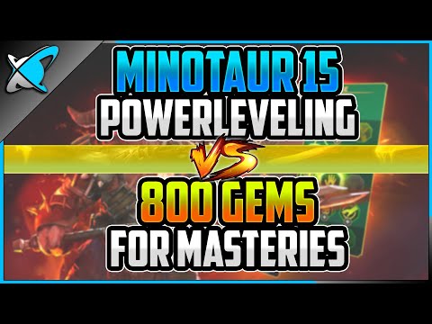 Minotaur 15 "Powerleveling" VS 800 Gems for Masteries | RAID: Shadow Legends