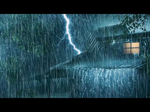 Fall into Deep Sleep Immediately with Heavy Rainstorm & Powerful Thunder at Night | Rain White Noise