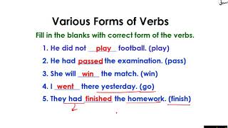 Various Forms of Verbs (Practice)