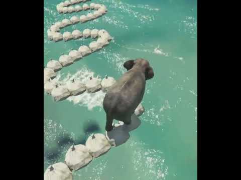 Elephant vs Extreme Parkour Course  #gtav