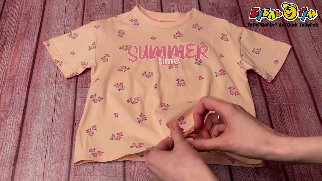 Футболка Lanson Kids с надписью Summer time нежно-розовая - видео