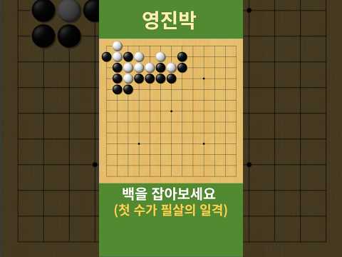 (초중급 첫 수가 필살의 급소) 백을 잡아보세요   #바둑 #사활 #<strong>묘수</strong> #shorts
