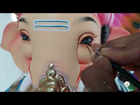 Ganpati Bappa Aakhani | Ganpati Bappa Eyes Making | 😍🥰🙏 #ganpati #ganpatibappamorya