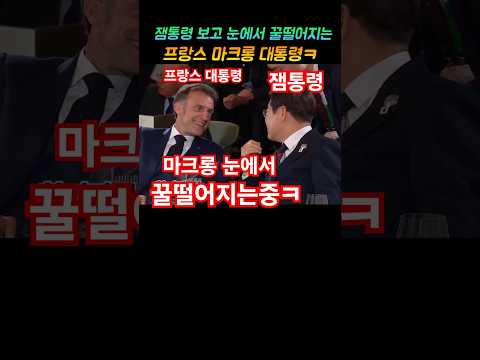 잼통령 보고 눈에서 꿀떨어지는 프랑스 마크롱대통령ㅋ