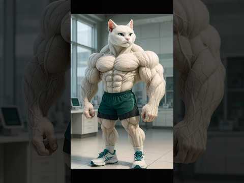 Bullied Fat Cat goes Muscular! 💪 #shorts #catsoftiktok #cat #ai