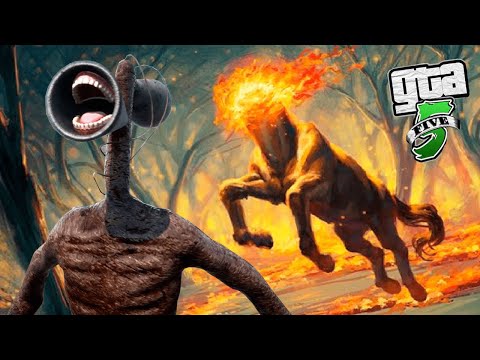 SIREN HEAD caçando o MONSTRO sem CABEÇA do JOGO Wukong no GTA 5