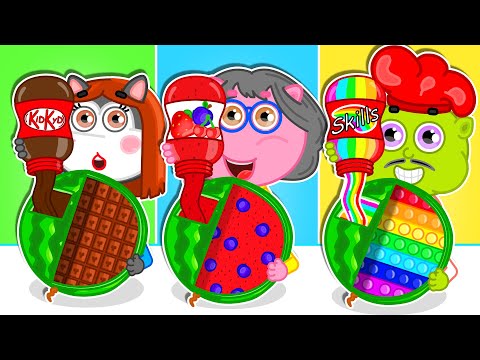 LeonCito | Tres sandías con diferentes rellenos | Dibujos animados | Video Para Niños