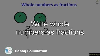 Write whole numbers as fractions