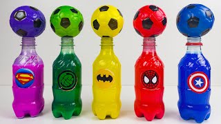 ASMR 5 Coca Cola Bottles l Satisfying Video l Making Rainbow Soccer Balls with Balls Beads ASMR