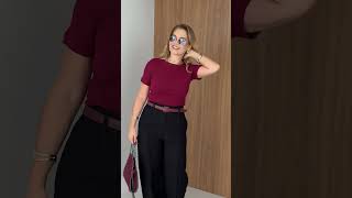 Vídeo adicional 6 do item Blusa Ludmila com Detalhes de ilhós metálico - Marsala