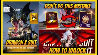 🔥DRAVION X-Suit BGMI l New X-suit release date l Unlock Trick and Full guide l How to get new X Suit