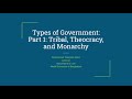 Types of Government and Their Characteristics