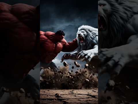 Red Hulk vs White Lion Hybrid – The Ultimate Slam 💥 | Epic Showdown#HulkVsLion#trending #epicfight