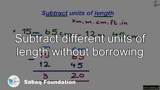 Subtract different units of length without borrowing