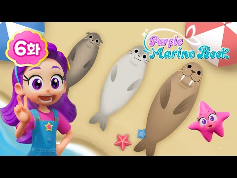 바다의 바나나가 누구야?! 🍌| 마린북 6화 참물범 | 퍼플의 마린북 대공개 | 어린이 애니메이션 | 레인보우 버블젬 🌈