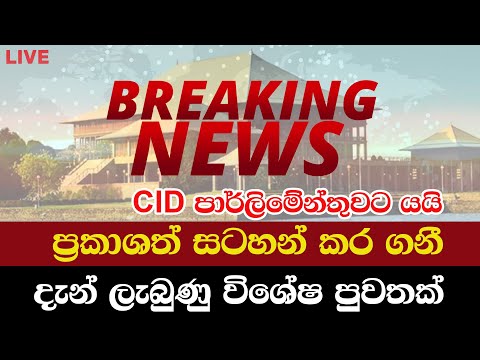 CID පාර්ලිමේන්තුවට යයි.. මෙන්න දැන් ලැබුණු විශේෂ පුවතක් | Breaking News