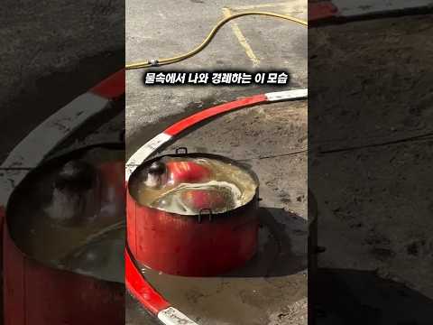 불통 안에서 사람이 나옵니다
